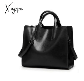 Xajzpa - Vintage Genuine Leather Bags Women Messenger High Quality Oil Wax Female Handbags Ladies